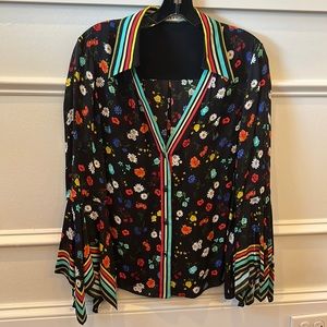 Alice + Olivia floral silk shirt